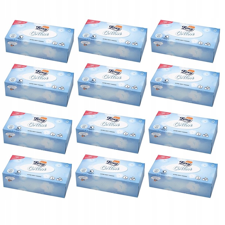 

Foxy chusteczki Cotton 90szt x 12 pudełek