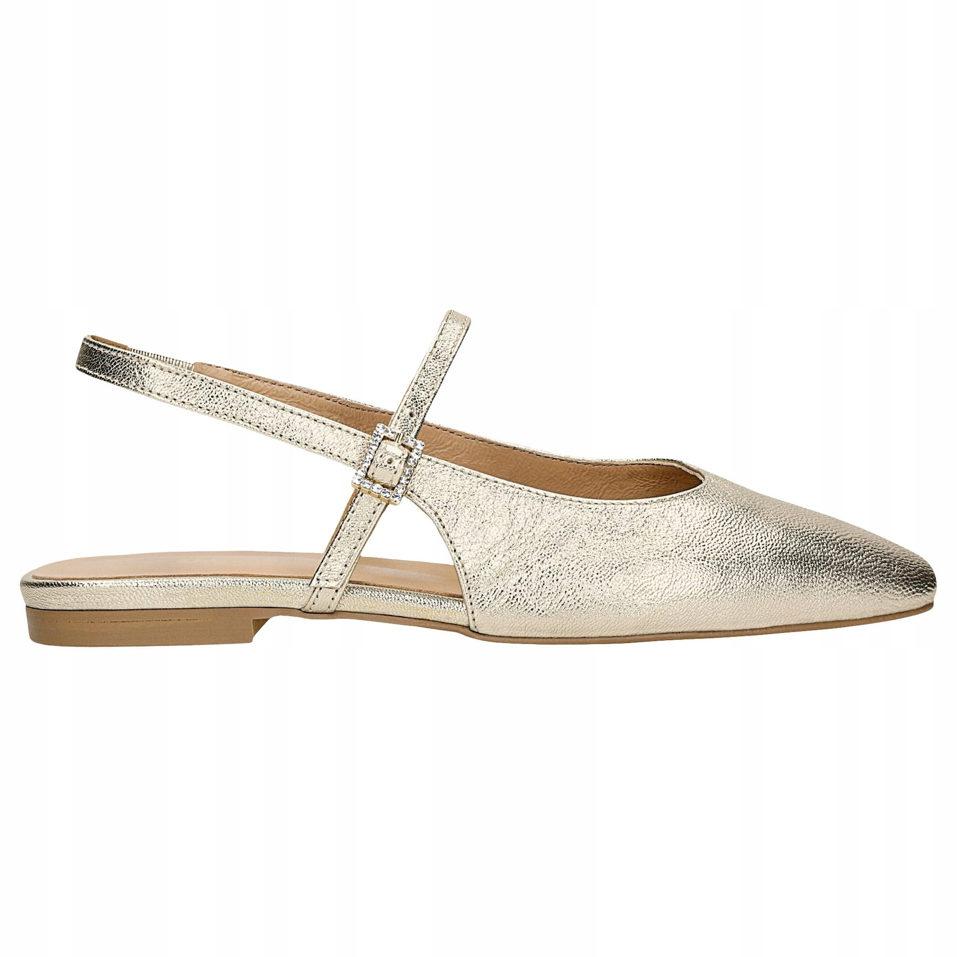 Zlaté baleríny s odkrytou patou, velikost vel.