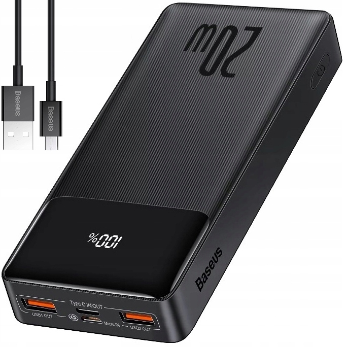 

Baseus Power Bank 20000MAH Pd 20W 3xUSB Usb-c Qc