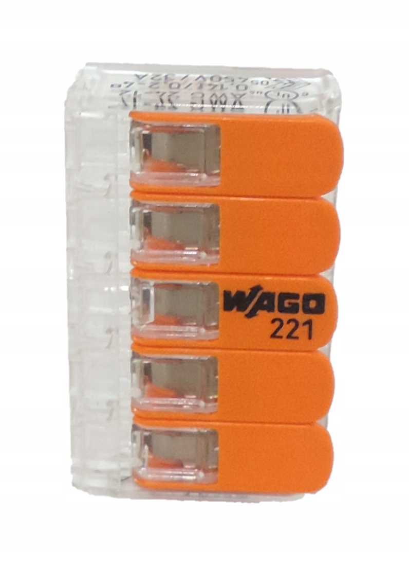 

Szybko Złączka Otwierana 5 Torowa Wago 2 sztuki