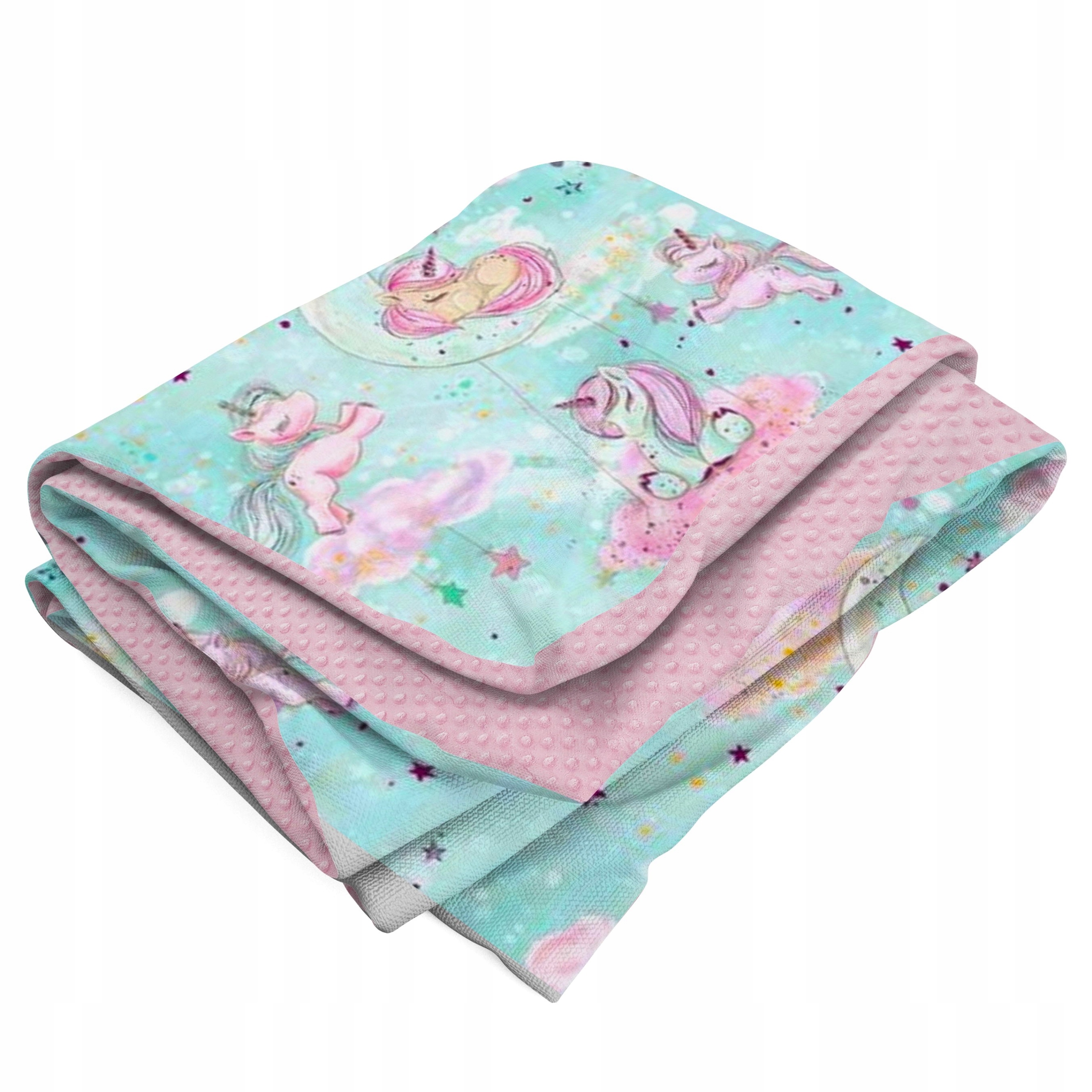 Oboustranný přehoz 140x200 Bavlna Polar Minky Jednorožci