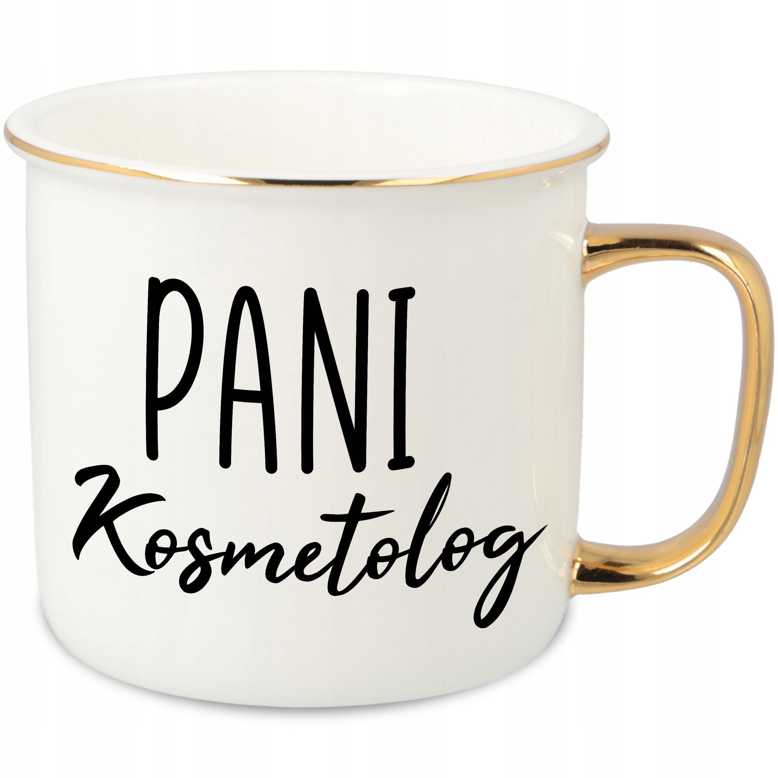 Hrnek Ucho Forma Zlatý Porcelánový Retro Dárek Pro Paní Kosmetology Vzory