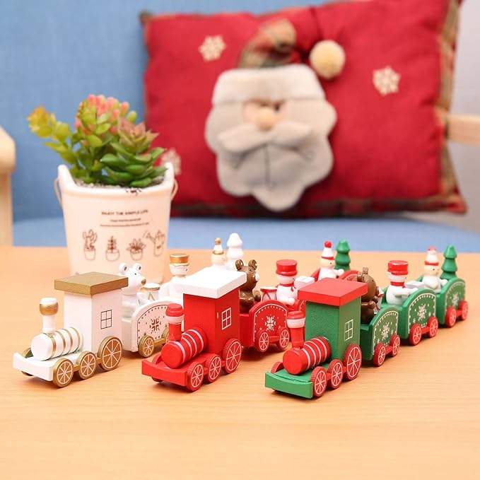 DREWNIANA LOKOMOTYWA POCIĄG OZDOBA ŚWIĄTECZNA BOŻENARODZENIE Szerokość produktu 22.5 cm