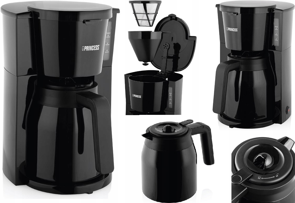 Przelewowy 1L Ekspres Do Kawy Z Dzbankiem Termicznym gorąca kawa minimum 3h