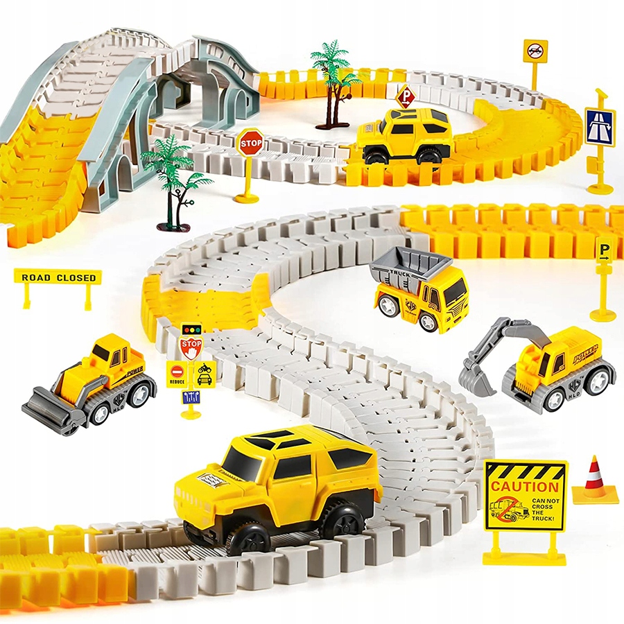 TOR wyścigowy samochodowy Plac Budowy Auto Koparki 255 elem. 350CM PREZENT Model Z590