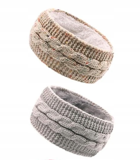 OPASKI DZIANINOWE OCIEPLANE DAMSKIE BEŻ I SZARY