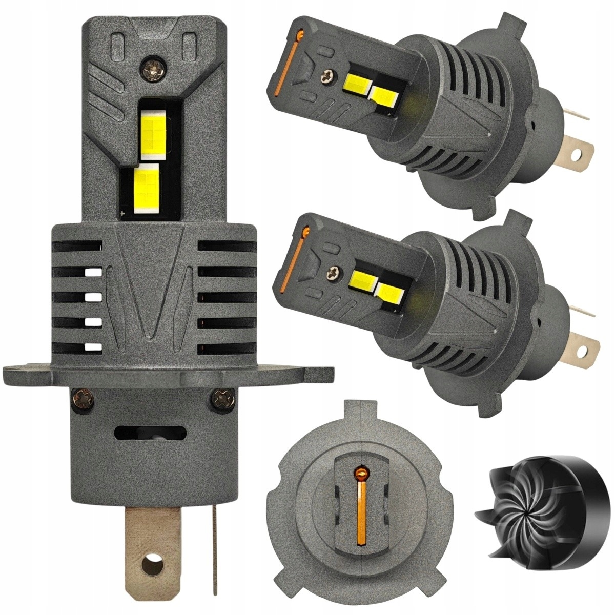 H4 Led žiarovky 9V-32V Canbus Csp 10000lm 2 ks silné biele a bez chyby