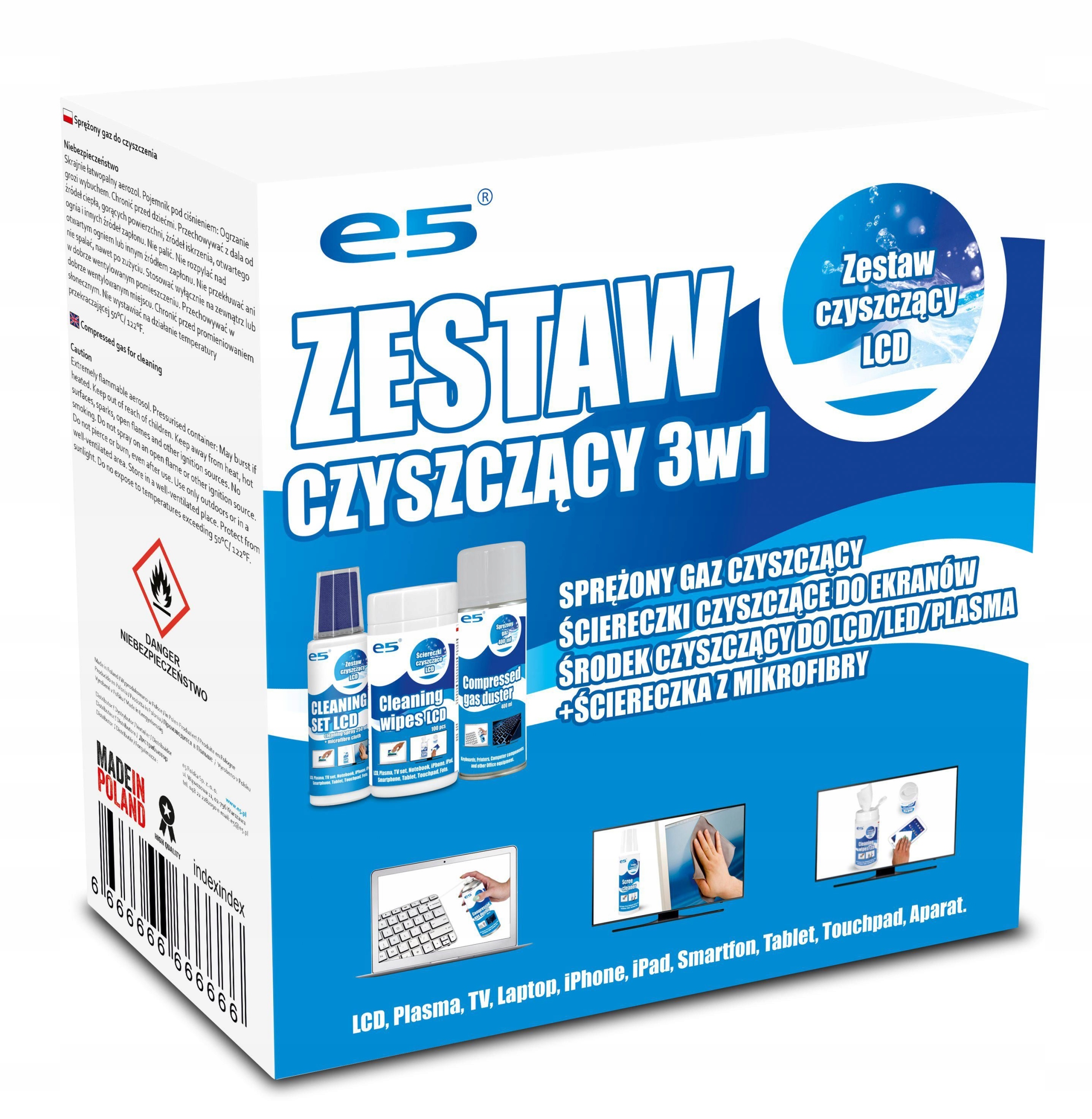 

Zestaw 3in1 chusteczki + sp.powietrze + zestaw LCD