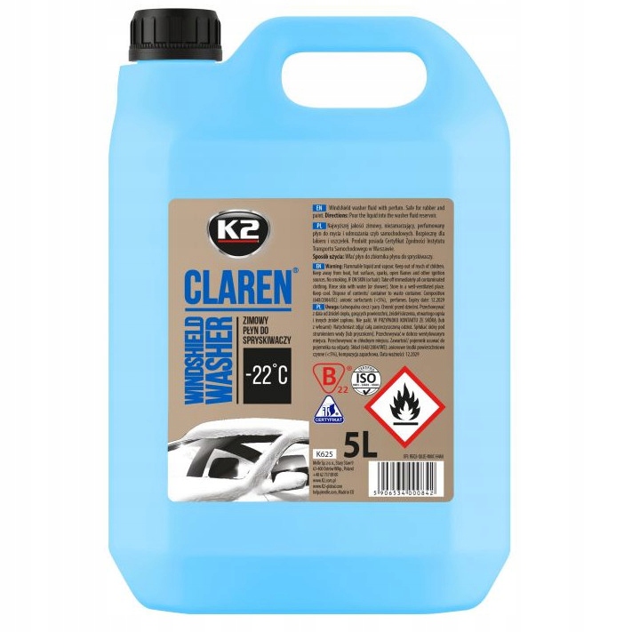 

Płyn Zimowy Do Spryskiwaczy K2 Claren -22C 5L Nano