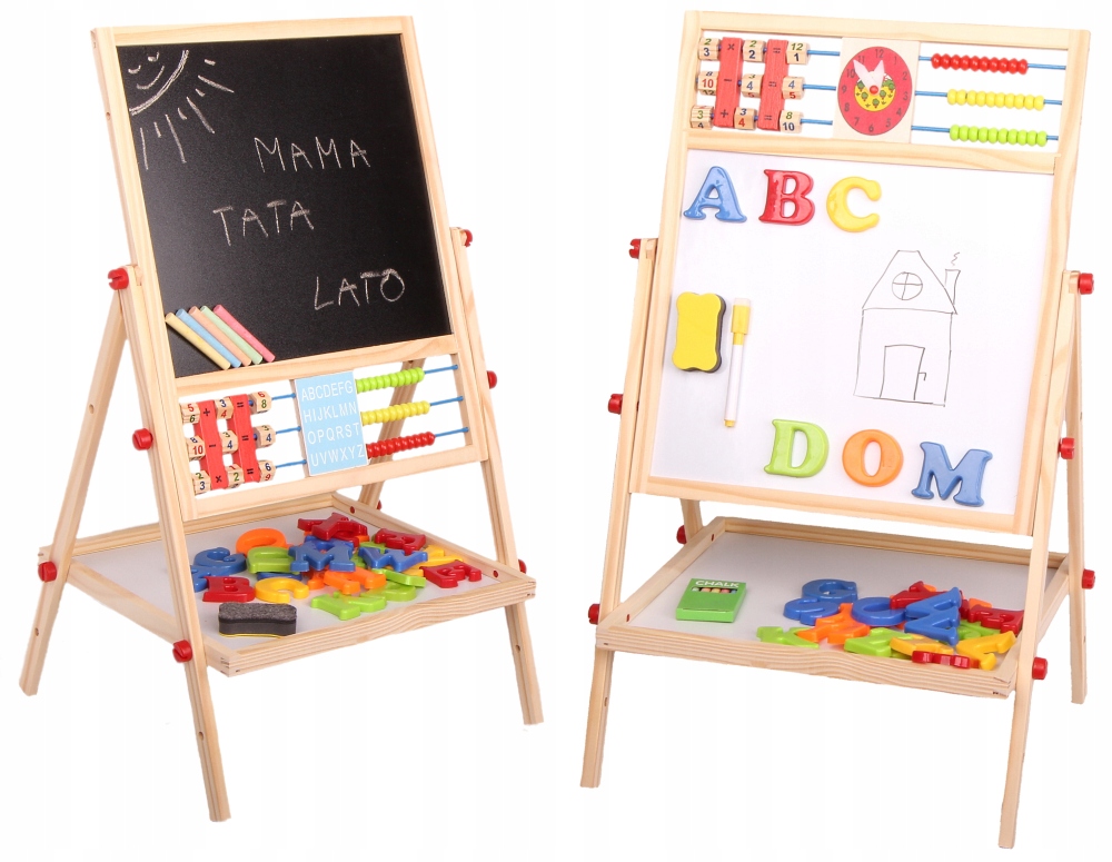 Tablica KREDOWA magnetyczna dla dzieci duża dwustronna liczydło + GRATIS Szerokość produktu 38.5 cm