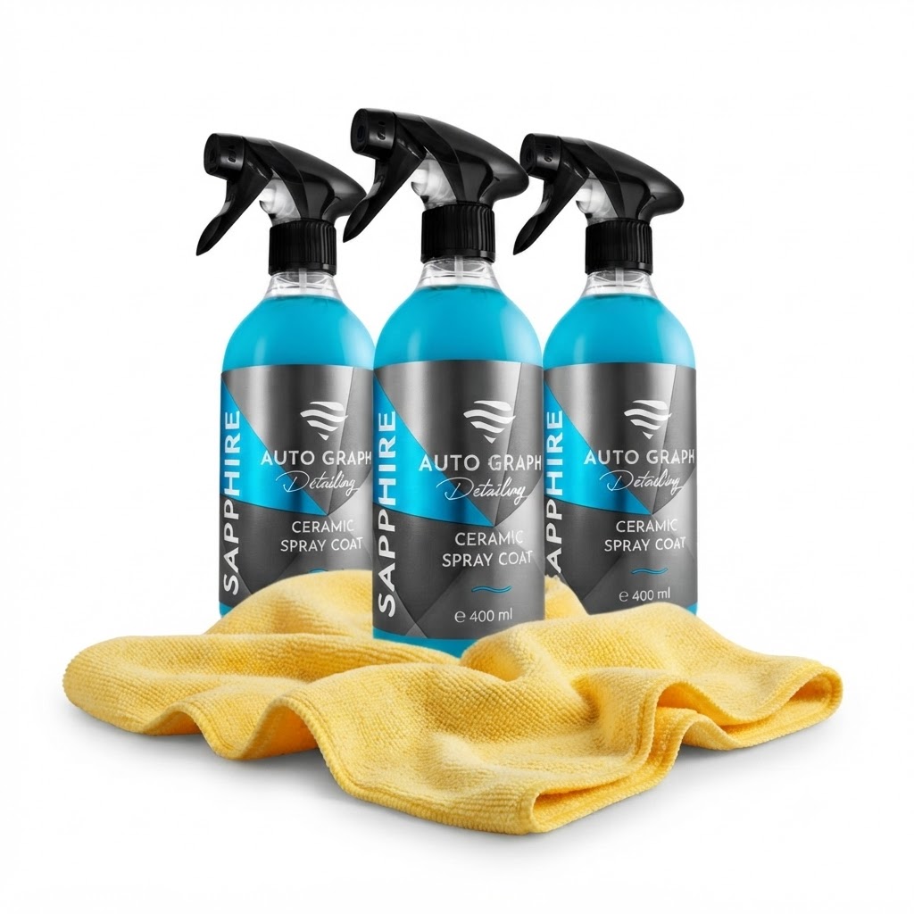 Auto Graph Sapphire Ceramic Spray Coat 3x400ml Quick Detailer Mikrofibra