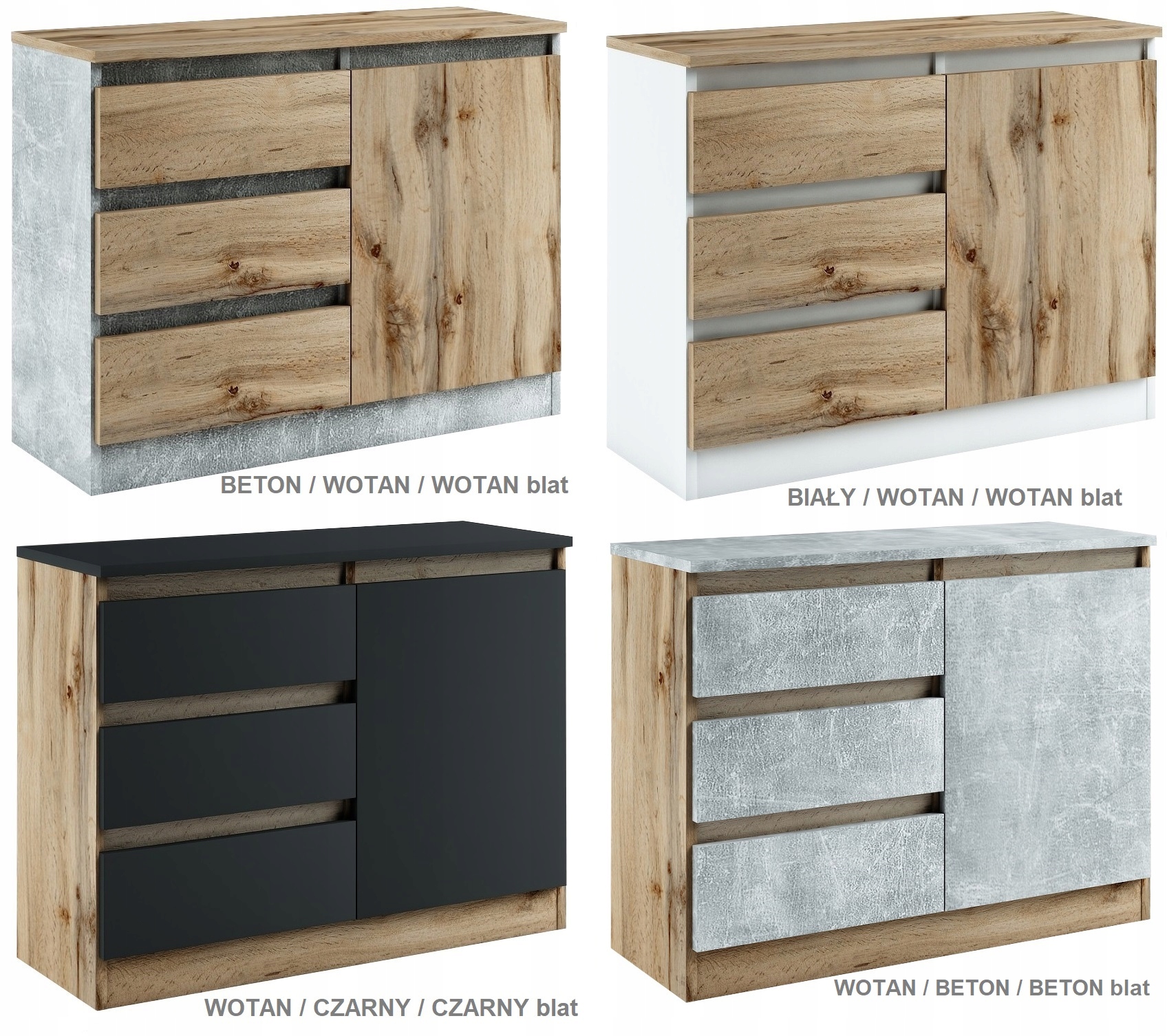 010-055 KOMODA B1d3s/79cm - CZARNY / WOTAN / WOTAN Kod producenta 010/079B1d3s