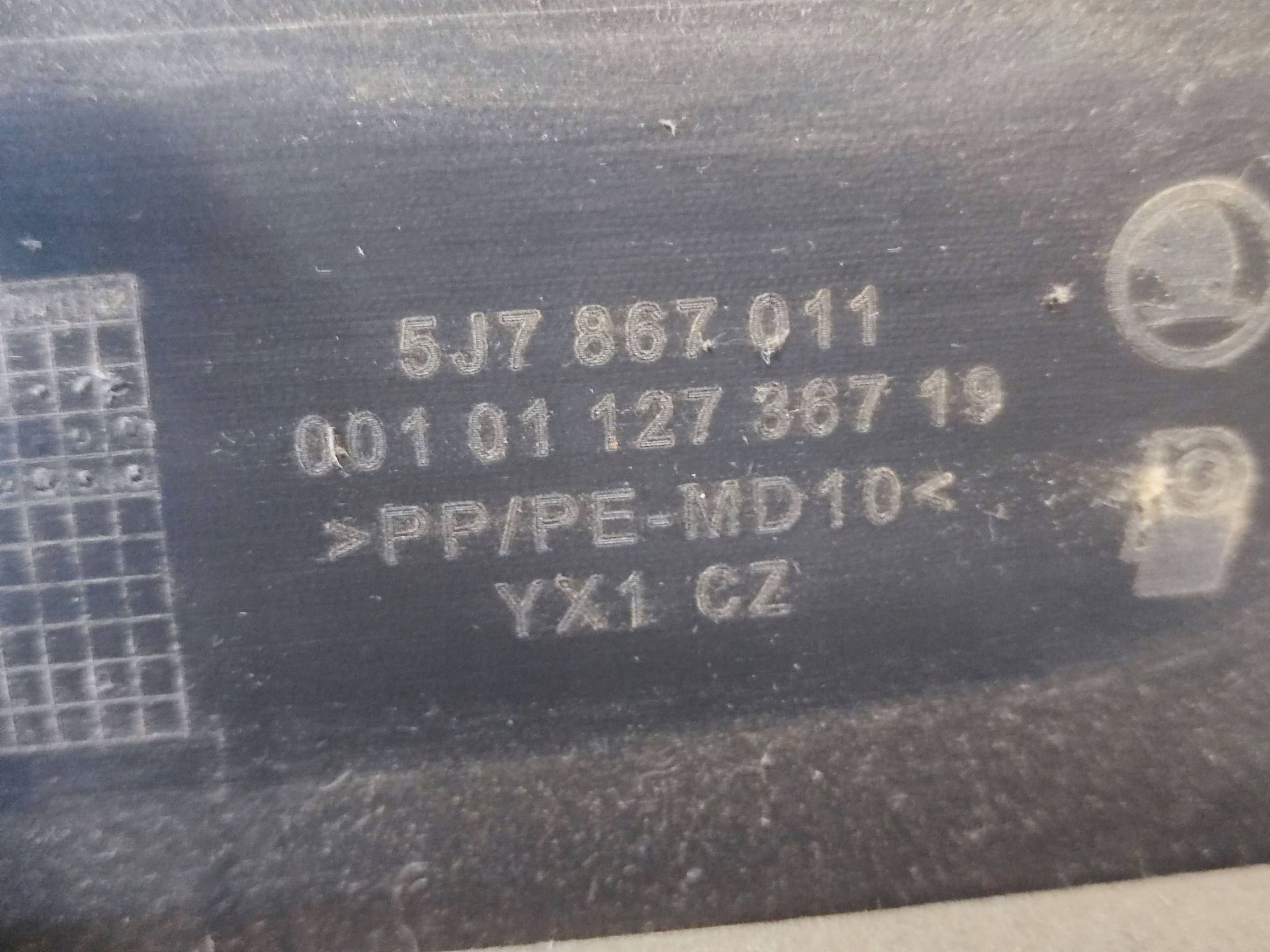 SKODA ROOMSTER upholstery side door front front left 5J7867011