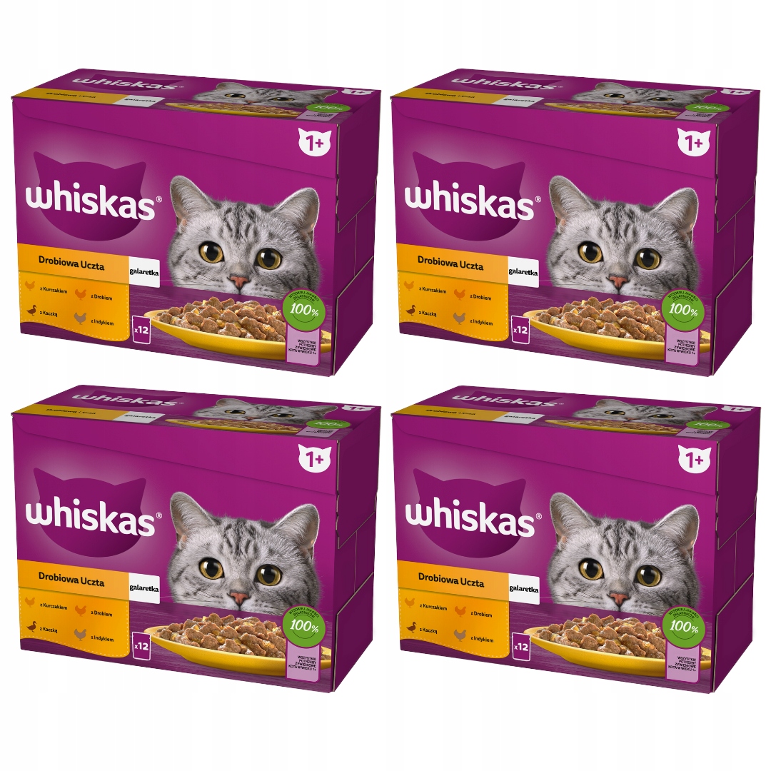 Whiskas Adult Drůbeží Příchutě V Želé 48x85 g