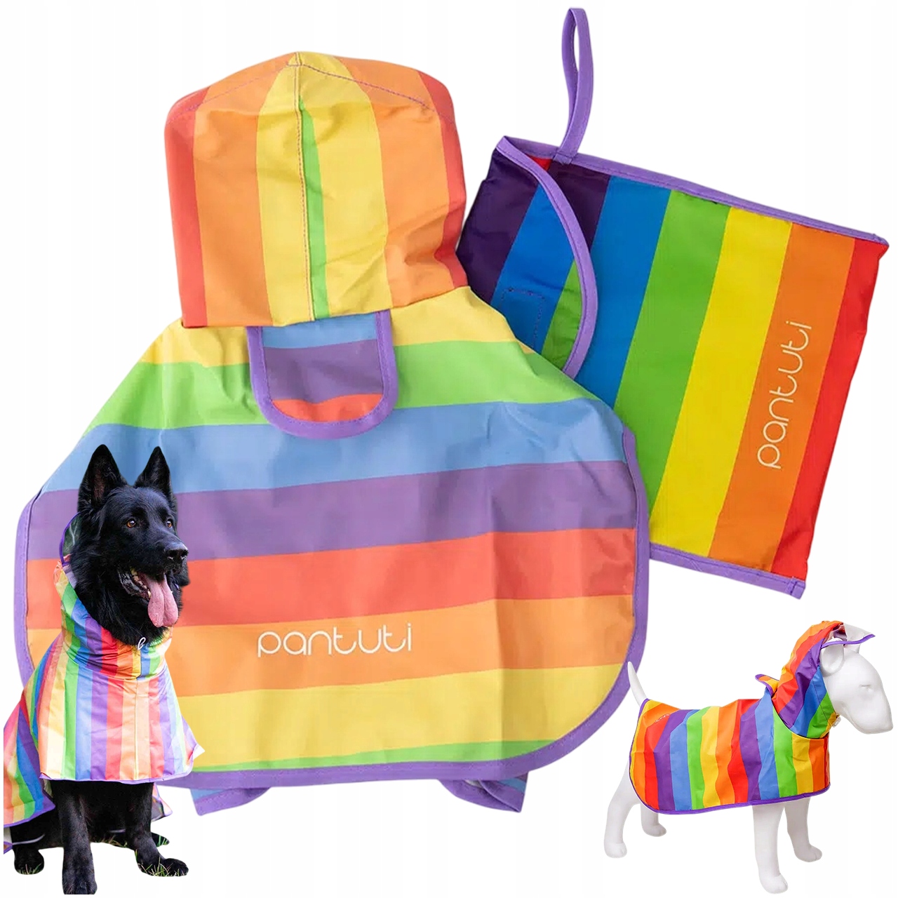 Levně Pláštěnka Pro Psa 9XL Voděodolná, Pohodlná, Aurora Duhová