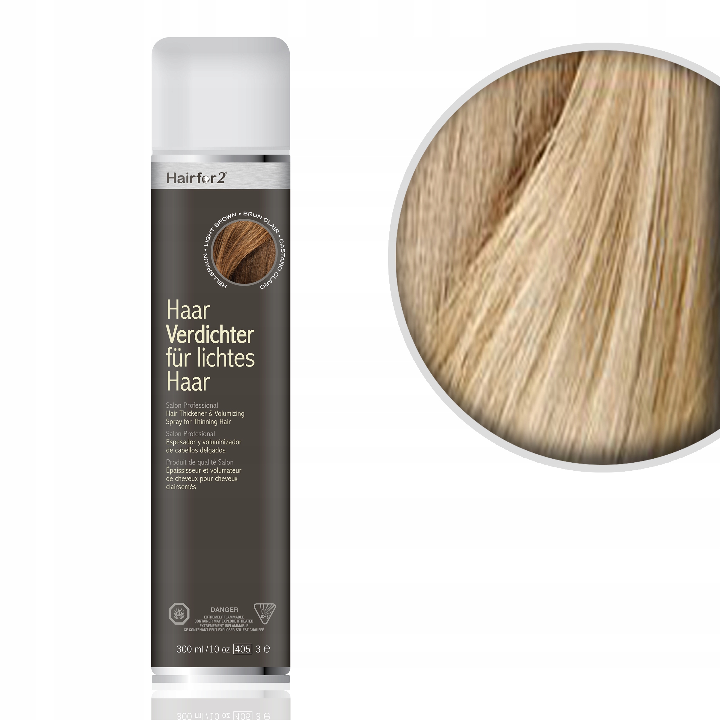 HairFor2 300ml Světlý Blond Mikrovlákna Zahušťování Maskování