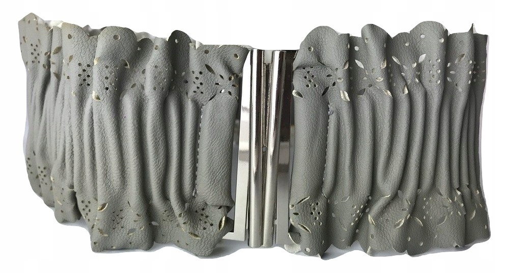 PASEK DAMSKI szary do sukienki gorsetowy szeroki