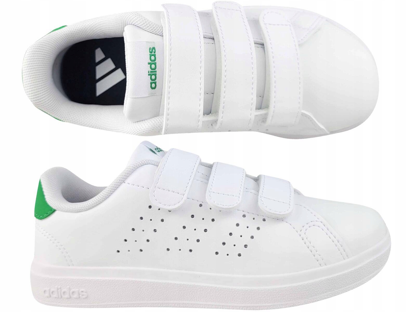 Adidas Advantage Base 2.0 IE9019 Stan Smith Buty Dziecięce Białe Na Rzepy