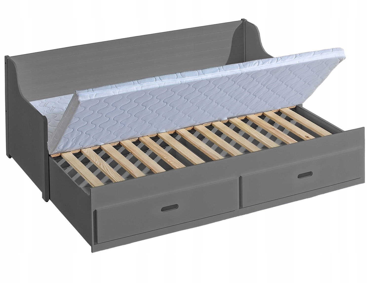 meble łóżko wysuwne podwójne szare Szymon 80x200
