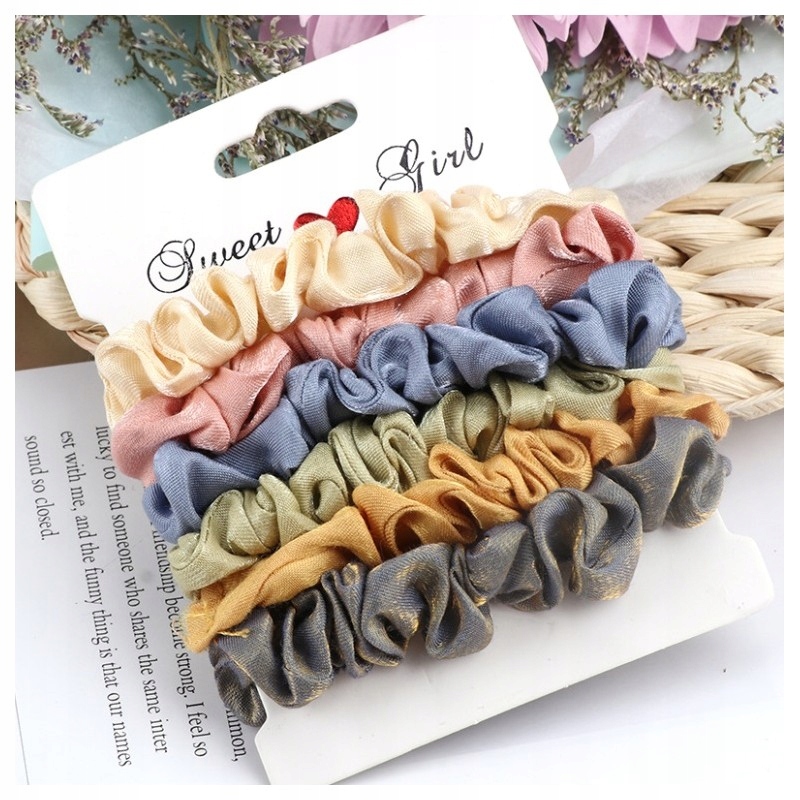 ZESTAW FROTEK / GUMEK DO WŁOSÓW 6 SZTUK - PIN UP - RÓŻNE KOLORY Marka Ecarla