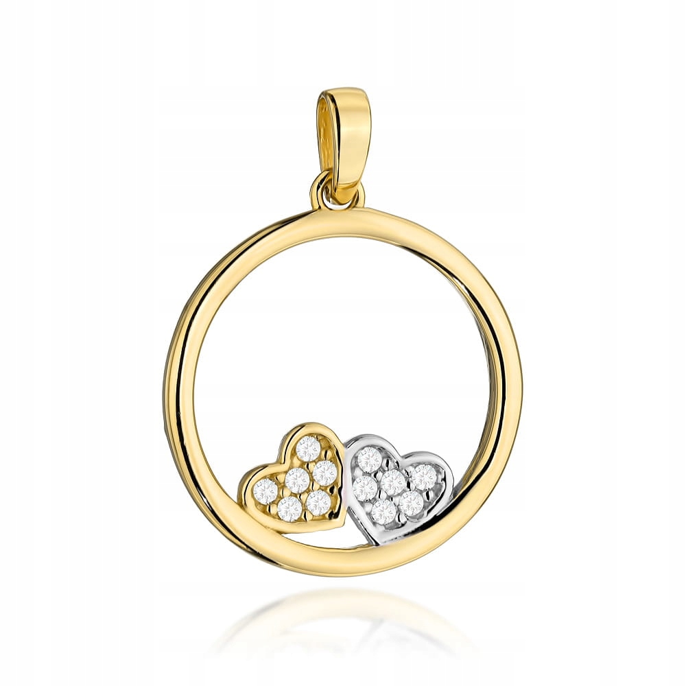 Zlatý přívěsek 585 s zirkony srdce 1.05 g Dárek Ke Křtinám