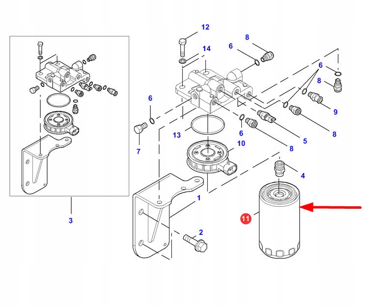 LA323016450 топливный фильтр двигателя Agco