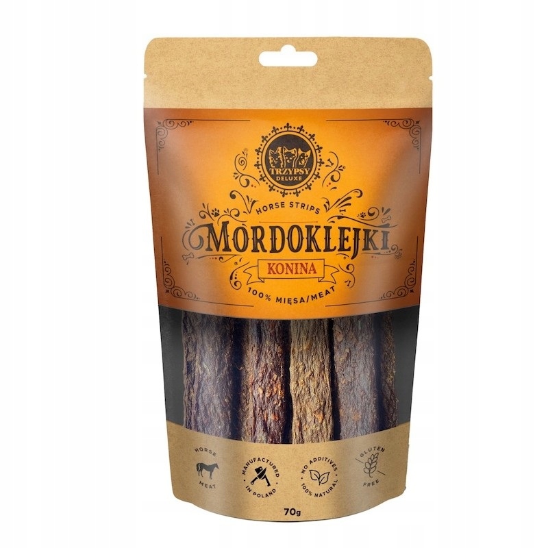 Levně Trzypsy Mordoklejky Konina Psí Pamlsek 70 G