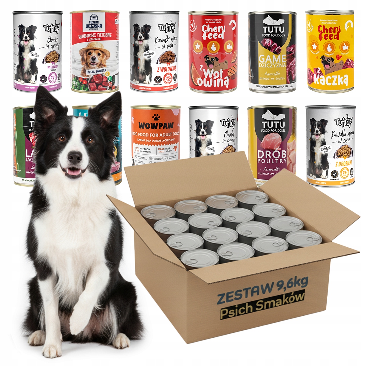 Krmivo Pro Psa Vlhké Krmivo Plechovka MIX Chutí 24x400g/415g Velký Set