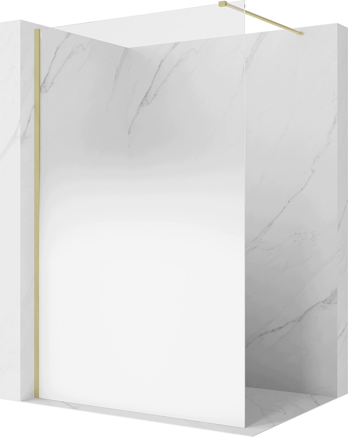 Mexen Kioto Ścianka Prysznicowa Walk-in 110X200CM Biała 8MM Złota