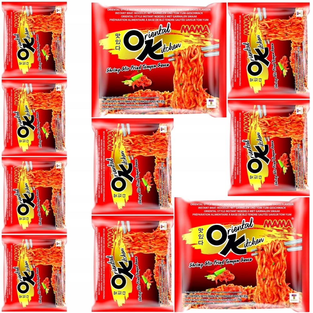 10 x Blesková polévka Těstoviny Instant Stir Fried Kreveta Tom Yum 85 g Mama