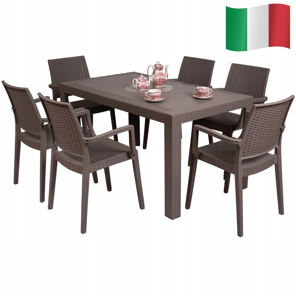 technorattan MEBLE OGRODOWE URANO stół 6 krzeseł EAN (GTIN) 5903686550423