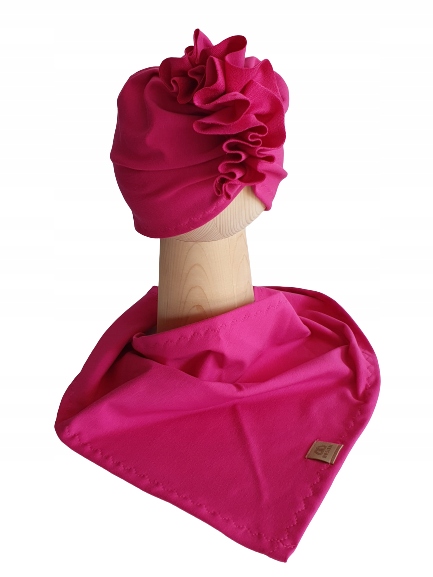 

Zestaw Czapka Turban Chusta Fuksja 44-47cm