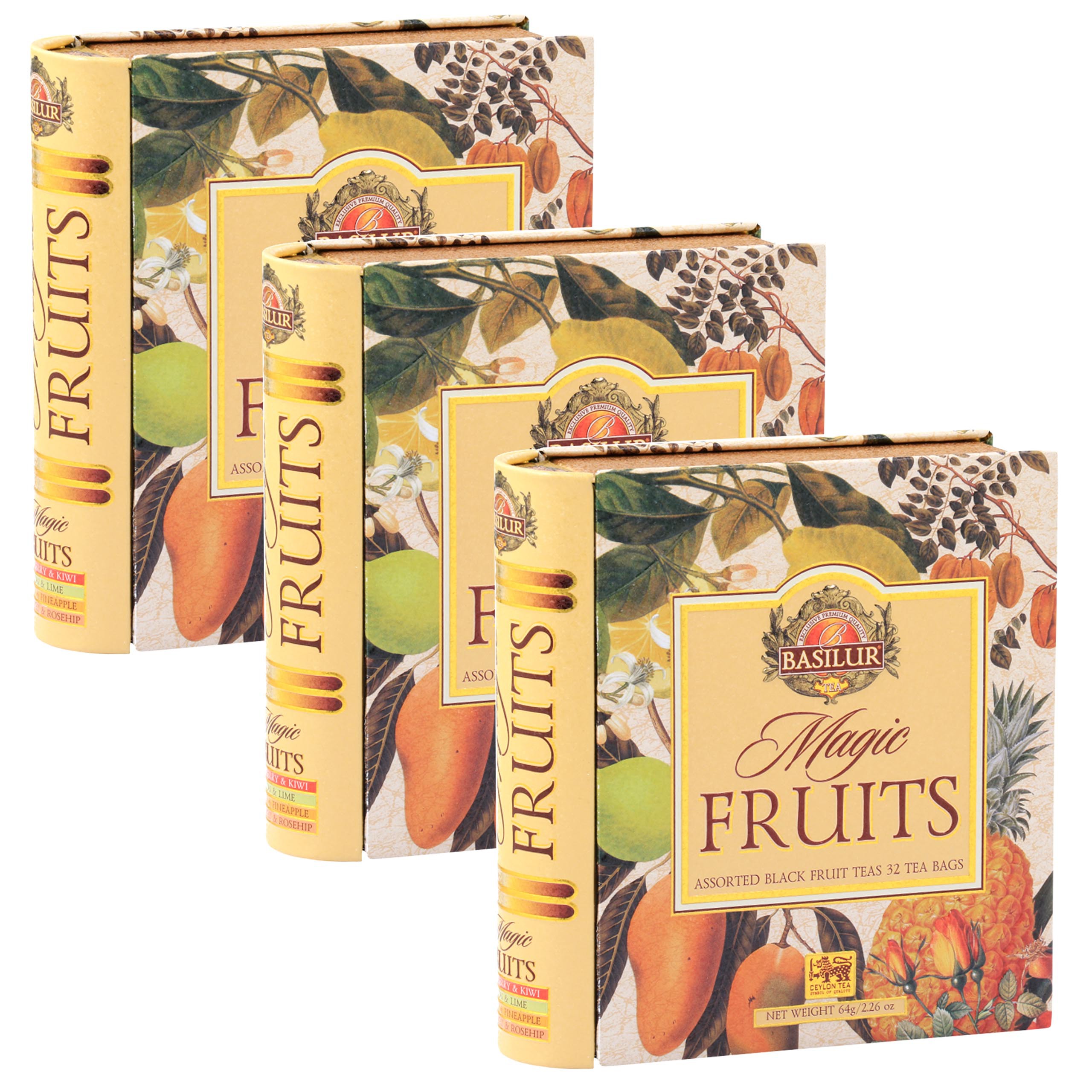 Levně Basilur – Směs černých ovocných čajů v sáčcích 32 x 2 g x 3