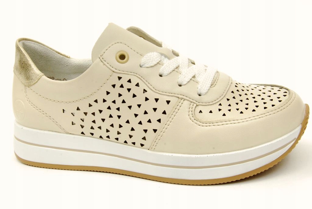 Rieker N4518 dámské polobotky Sneakersy krémové Kůže vel. 38