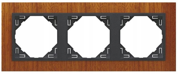 Efapel Arbore Rámček 3-NÁSOBNÝ Mahagónový Grafit 90930TMS