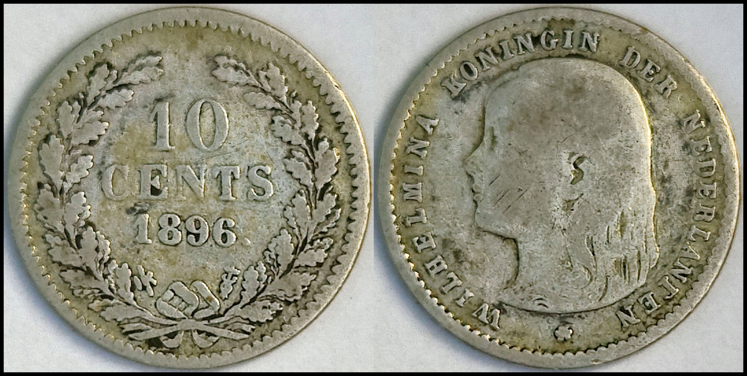 MNB - HOLANDIA 10 Centów 1896 # SREBRO # st 4