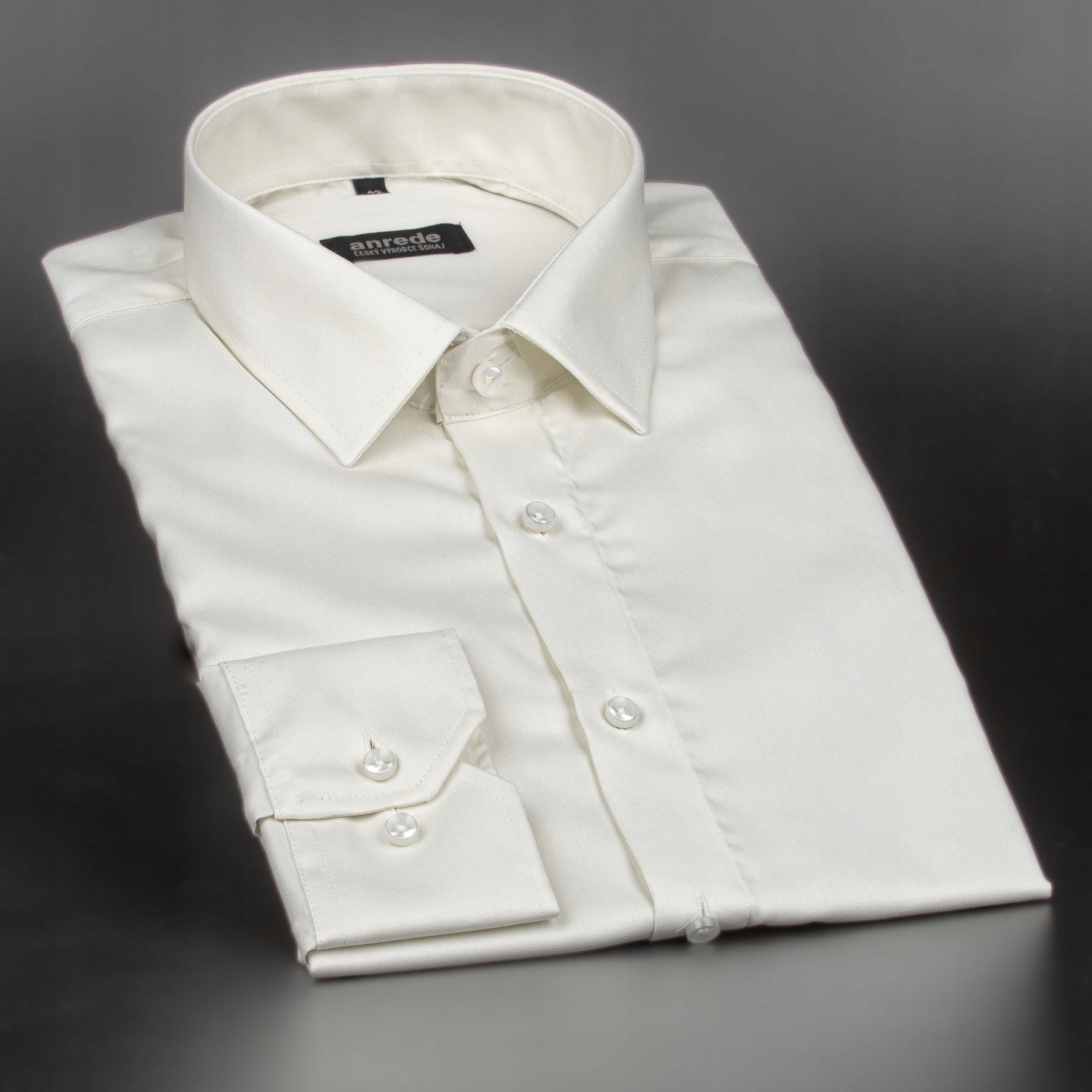 Luxusní pánská košile Anrede Šohaj Strážnice, ecru rybí kost 6927 Es,…
