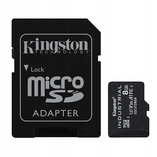 Kingston Karta pamięci Micro Secure Digital Card Industria, 8GB, micro SDHC