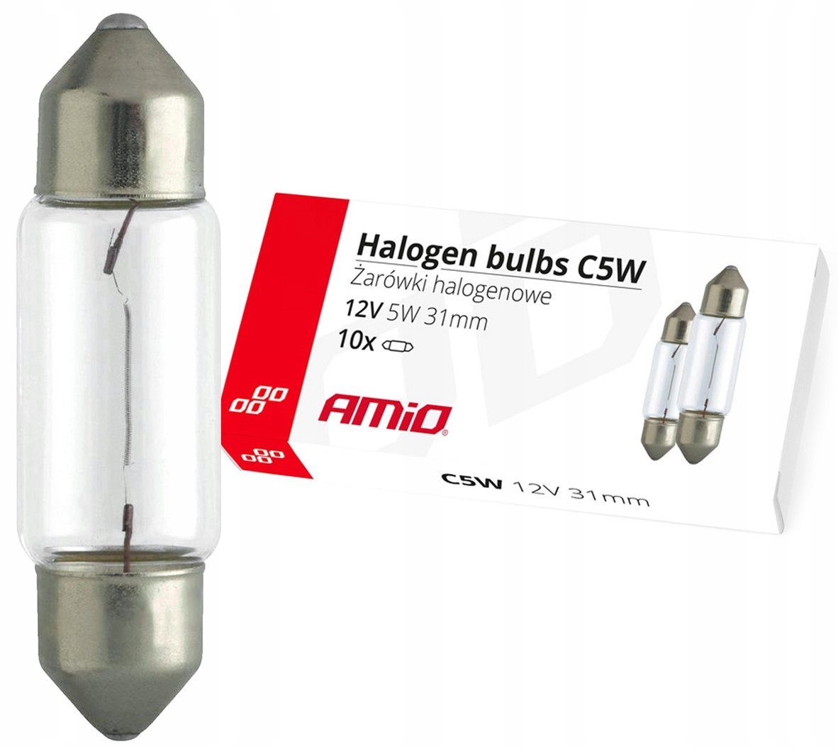 Żarówka Żarówki 12V Rurka C5W 31MM Rurkowe 10szt