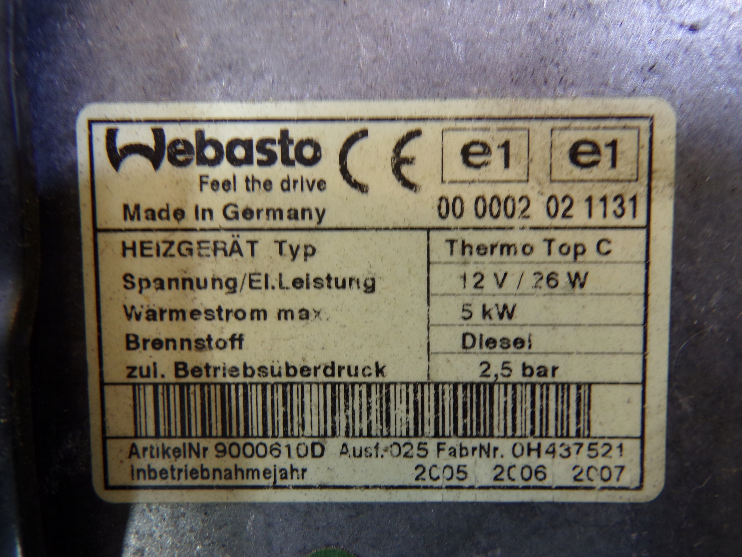 WEBASTO webasto MAZDA 6 GG DIESEL 66724B (3)