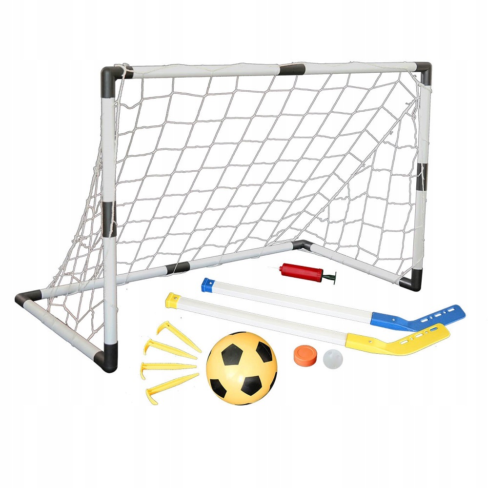 Bramka Hokejowa Zestaw 2 Kije Piłeczka Do Unihokeja Hokeja 94x61 CM