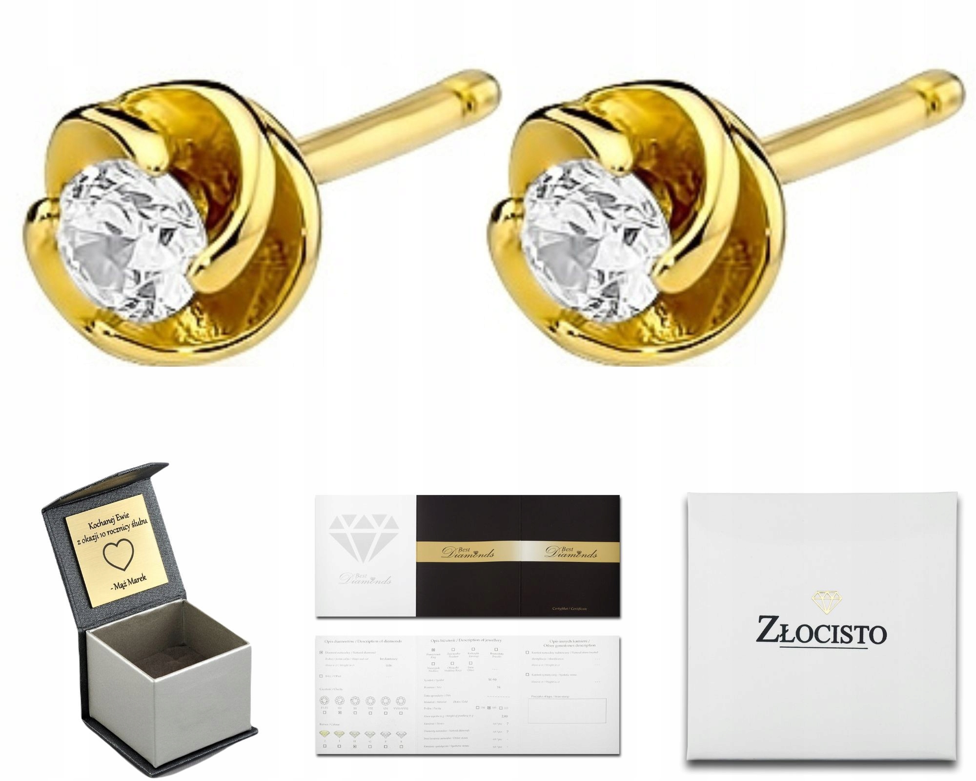 Zlaté Náušnice S Brilianty 0,20 Ct Diamanty