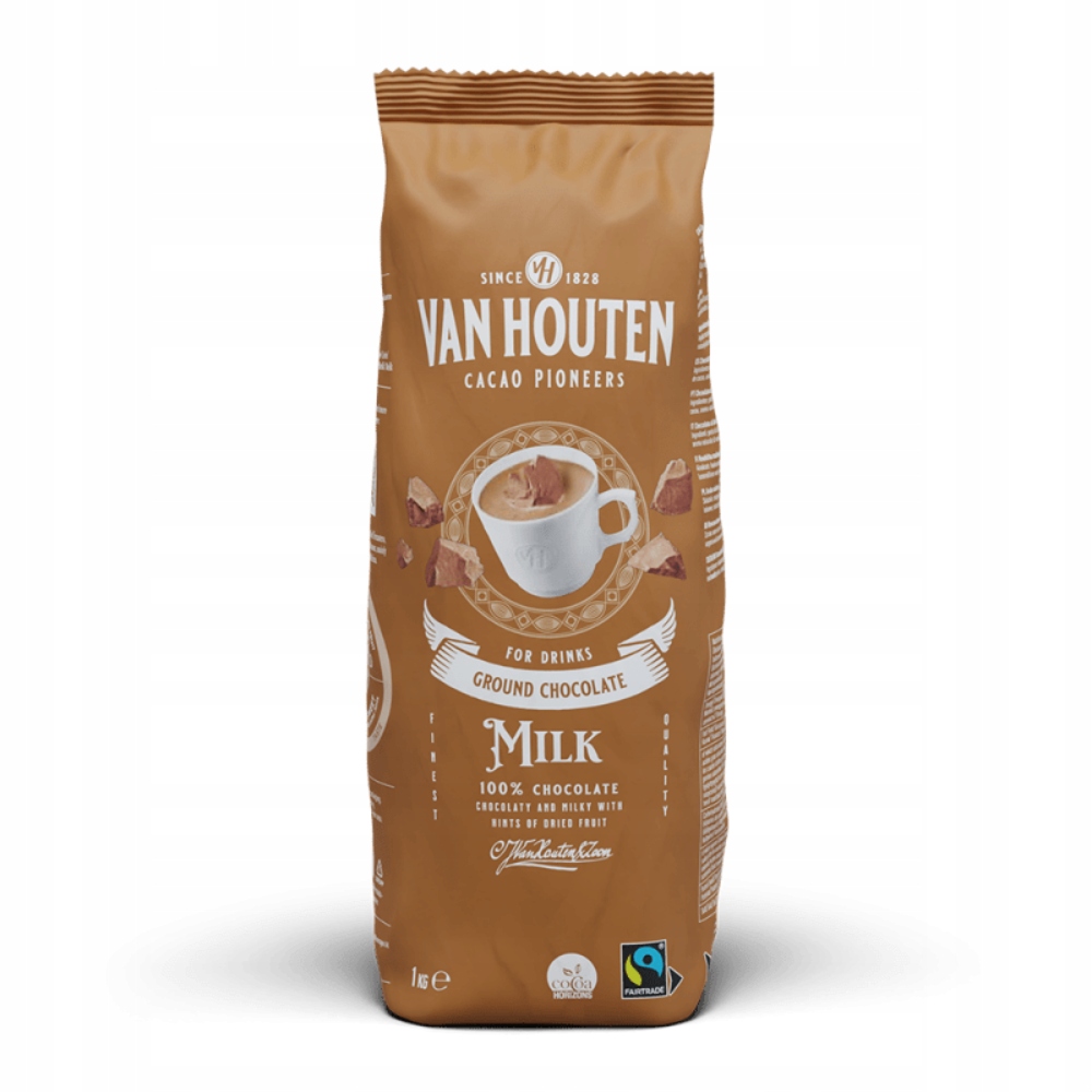 Levně Van Houten Ground Milk tmavá čokoláda 1 kg