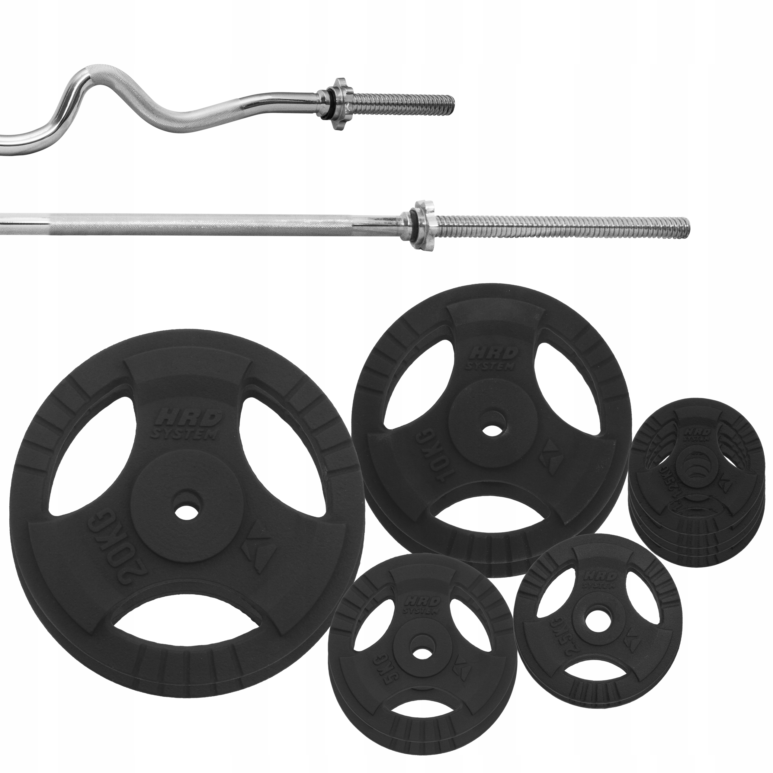 

Zestaw 80 kg obciążenie żeliwne 29mm + 2x Gryf