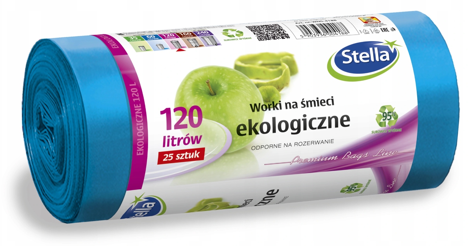 

Stella Worki Śmieci 25szt. 120L Niebieskie Eko