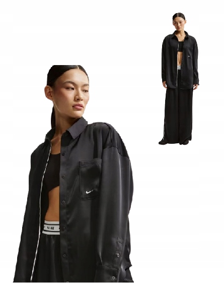 Dámský Oversize Top Nike Saténový S Dlouhým Rukávem