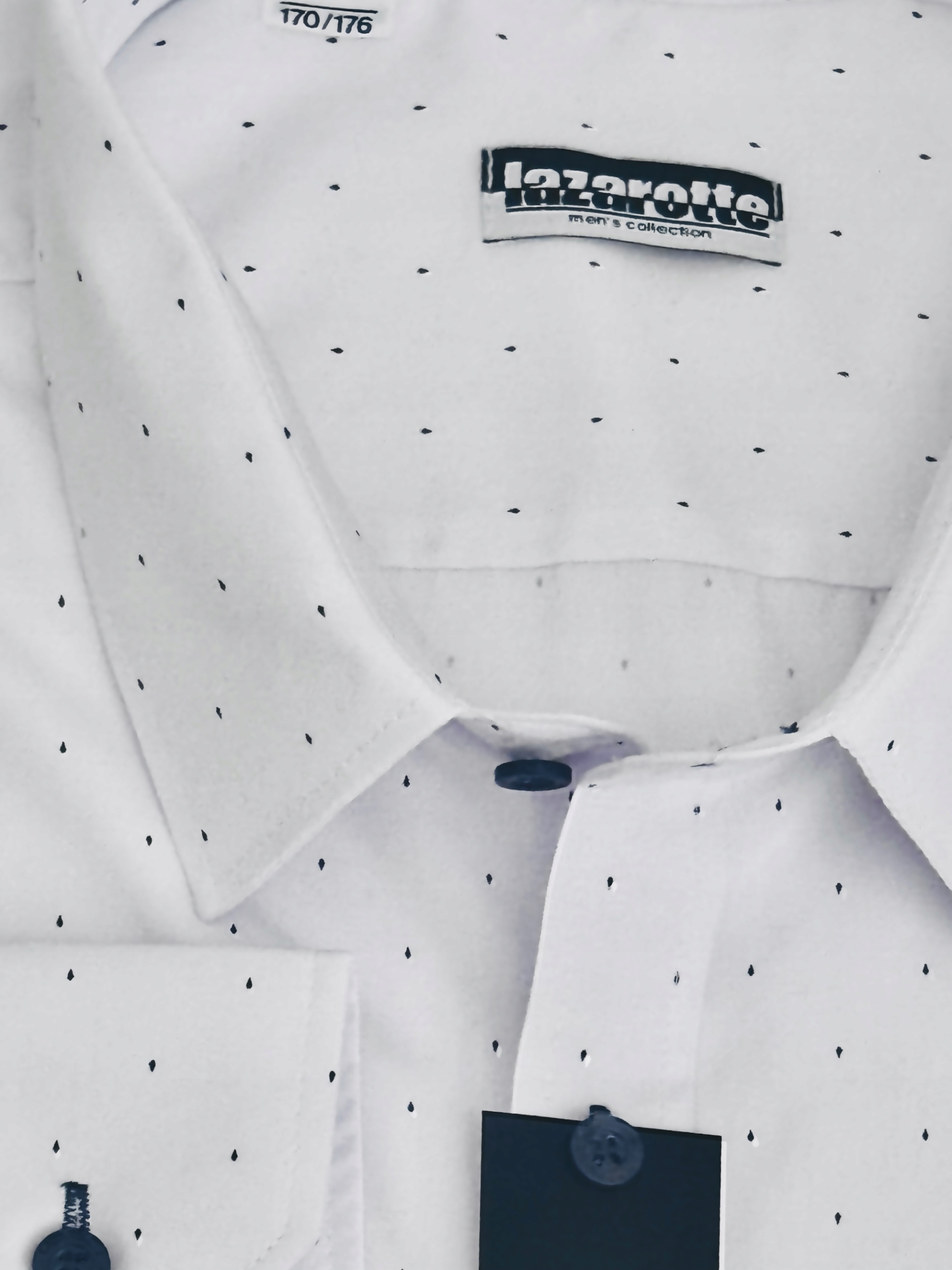 Lazarotte Pánská Košile s dlouhým rukávem, bílá, vzor 48, Nízká Výška 170/176