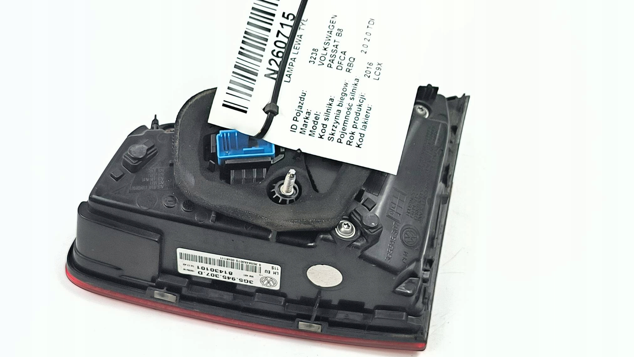 light left rear part 3G5945307D VOLKSWAGEN PASSAT B8 sedan