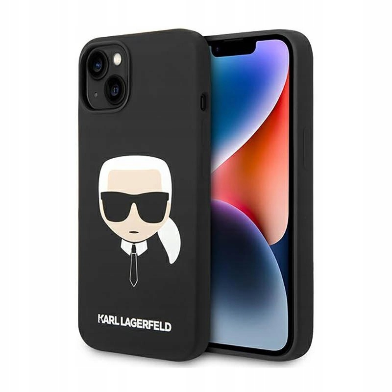Karl Lagerfeld Silicone Ikonik Karl`s Head Pouzdro pro iPhone 14 Plus (černé)