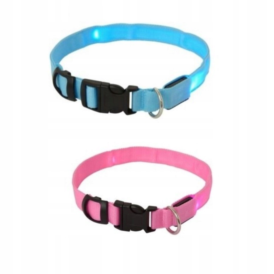 

Obroża z diodami Led roz. XL 68cm niebieska/różowa